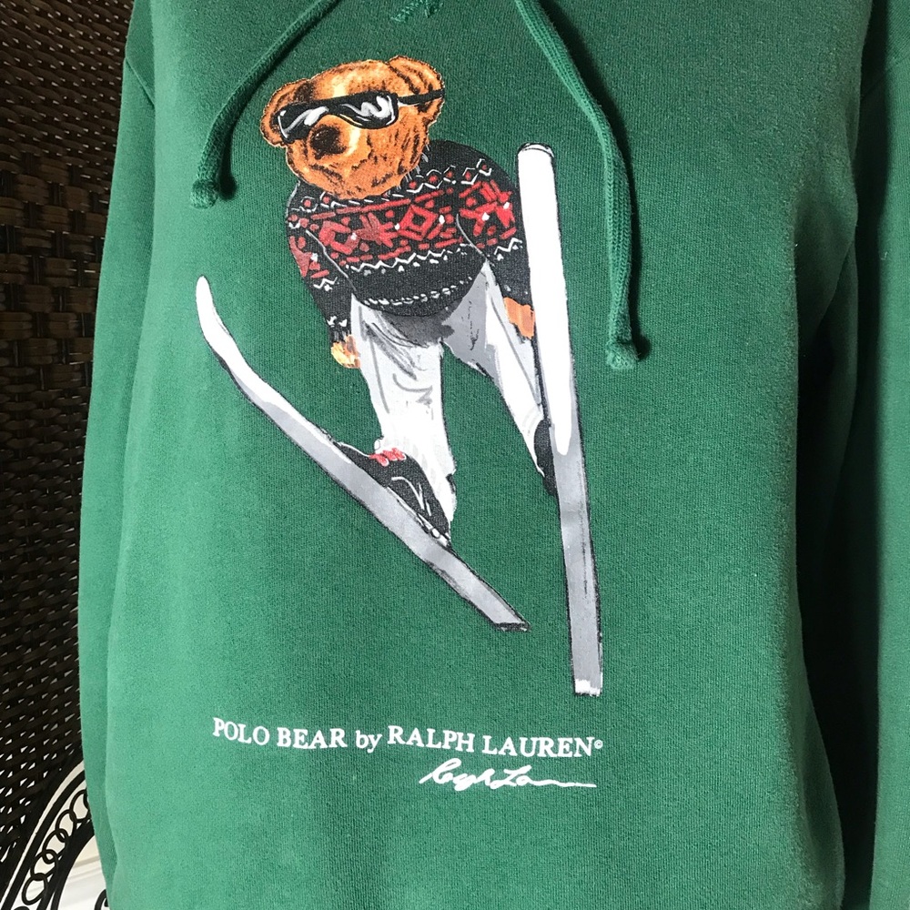 Polo by Ralph Lauren Forest Green Bear Ski Hoodie - Picture 4 of 12